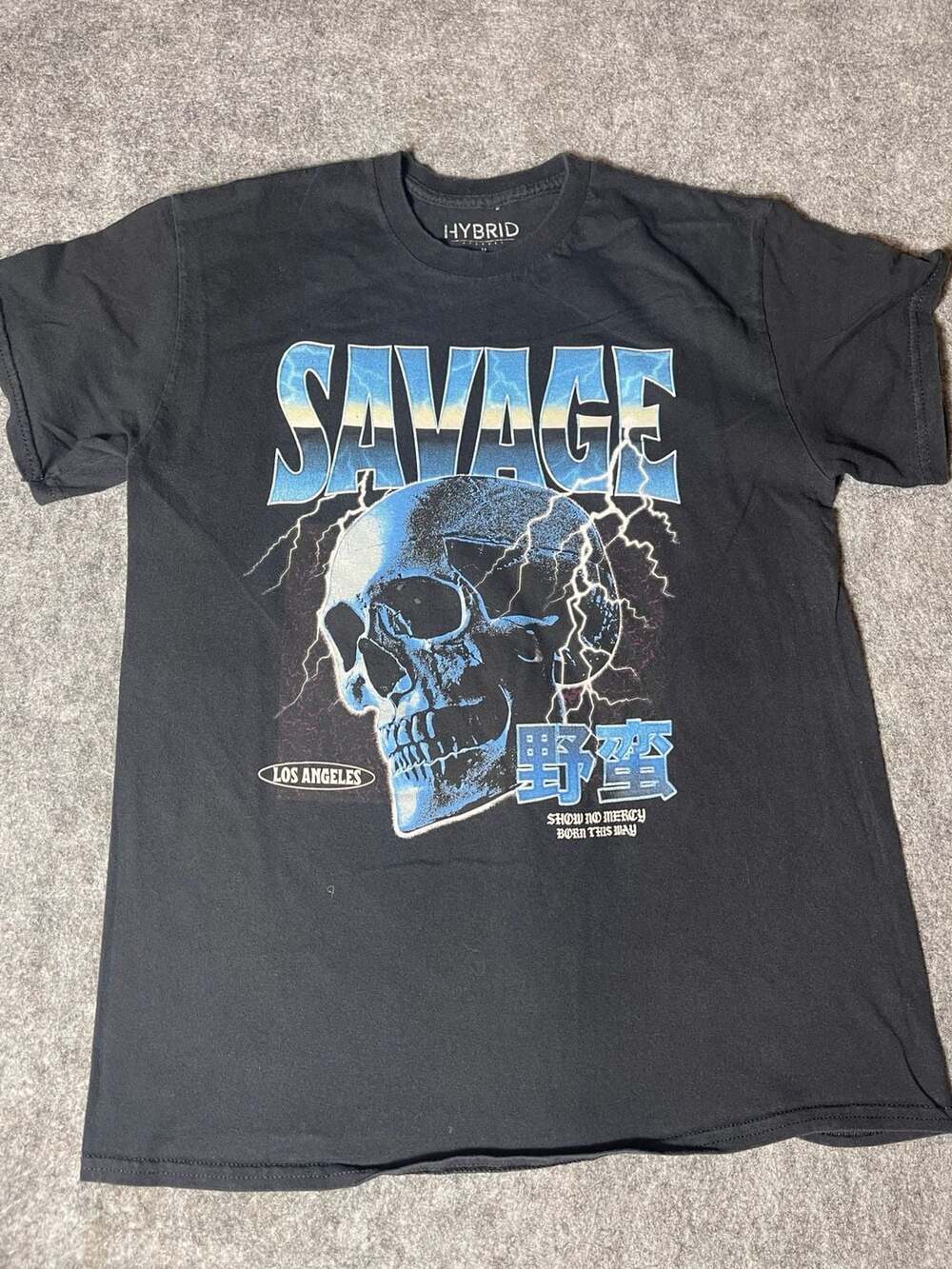 Hybrid Apparel Savage Skull Lightning Graphic T-Shirt